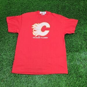 Vintage 90s Calgary Flames Shirt Womens Large 20x27 USA